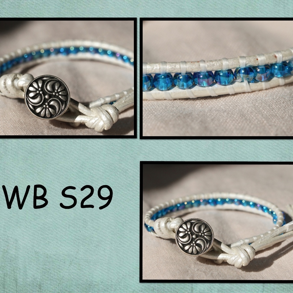 WB-S29 single beaded wrap bracelet